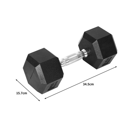 Oakleigh Home 15kg Rubber Hex Dumbbell Temple Webster